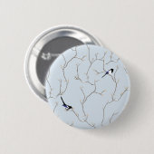Badge Rond 5 Cm Oiseaux d'hiver (Devant & derrière)