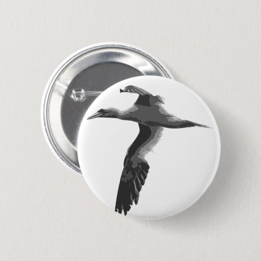 Badge Rond 5 Cm Oiseaux marins Abstraits (Devant & derrière)