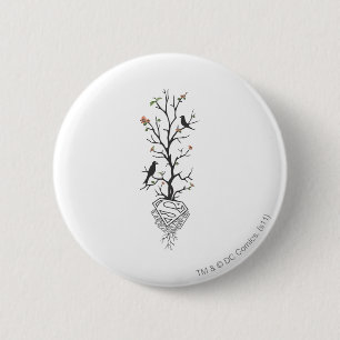Badge Rond 5 Cm Oiseaux superfilles dans l'arbre