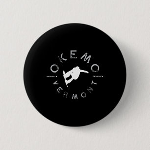 Badge Rond 5 Cm Okemo Mountain Vermont Graphic Vintage Snowboard T