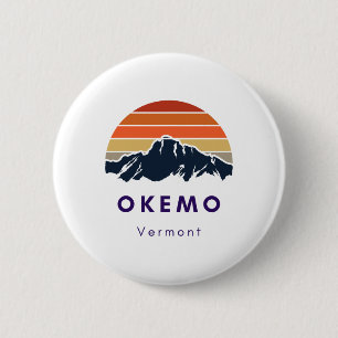 Badge Rond 5 Cm Okemo Vermont Ski Snowboard Randonnées Cadeaux Pou