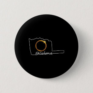 Badge Rond 5 Cm Oklahoma 8 avril éclipse solaire totale carte Usa 