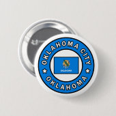 Badge Rond 5 Cm Oklahoma City Oklahoma (Devant & derrière)