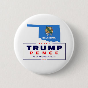 Badge Rond 5 Cm Oklahoma pour Trump Pence 2020