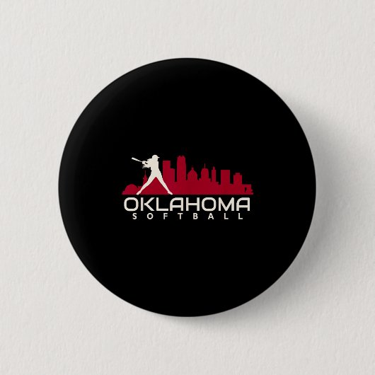 Badge Rond 5 Cm Oklahoma softball ville mod (Devant)