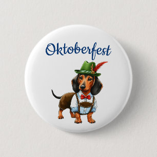 Badge Rond 5 Cm Oktoberfest Allemand Weiner