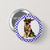 Badge Rond 5 Cm Oktoberfest berger allemand (Devant & derrière)