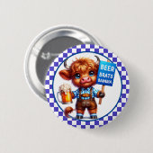 Badge Rond 5 Cm Oktoberfest Highland Cow (Devant & derrière)