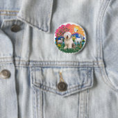 Badge Rond 5 Cm Old English Sheepdog #6 (En situation)