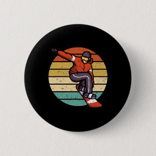 Badge Rond 5 Cm Old School Snowboard - Snowboard