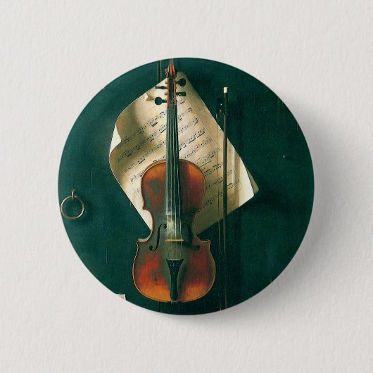 Badge Rond 5 Cm Old Violon Still Life par William Michael Harnett (Devant)