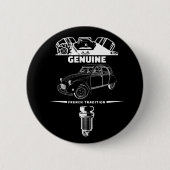 Badge Rond 5 Cm Oldtimer 2cv Deux chevaux French (Devant)