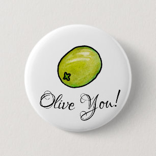 Badge Rond 5 Cm Olive