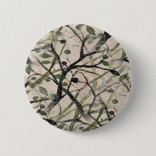 Badge Rond 5 Cm Olive Branch Abstrait Art Motif