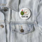 Badge Rond 5 Cm Olive Ewe drôle Amour Pun (En situation)