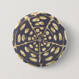Badge Rond 5 Cm Olive Green Polka Point Radial Motif Art Imprimer