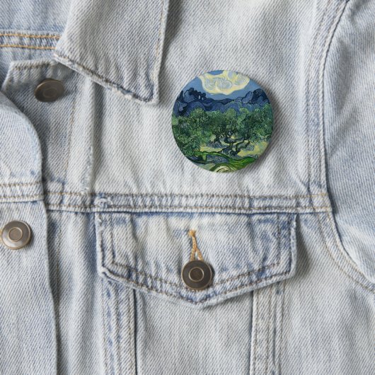 Badge Rond 5 Cm Olive Trees par Van Gogh (En situation)