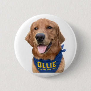 Badge Rond 5 Cm Ollie le Lucky Dog Photo Button Pin