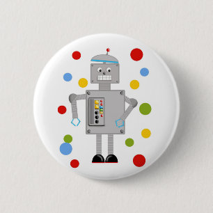 Badge Rond 5 Cm Ollie le robot