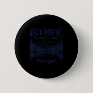 Badge Rond 5 Cm Olympic Washington Parc National Extérieur Nature