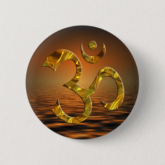 BADGE ROND 5 CM OM / AUM - OR (Devant)