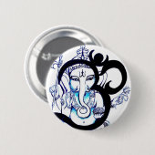 Badge Rond 5 Cm OM - Ganesha (Devant & derrière)