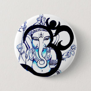 Badge Rond 5 Cm OM - Ganesha