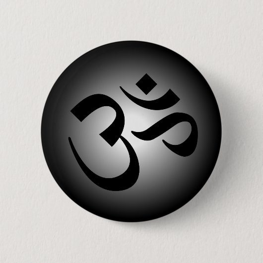 Badge Rond 5 Cm OM indou - symbole de méditation (Devant)