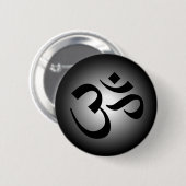 Badge Rond 5 Cm OM indou - symbole de méditation (Devant & derrière)