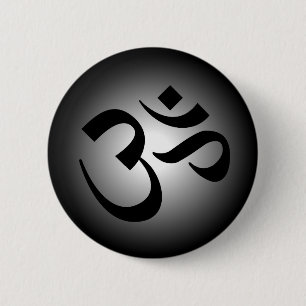 Badge Rond 5 Cm OM indou - symbole de méditation