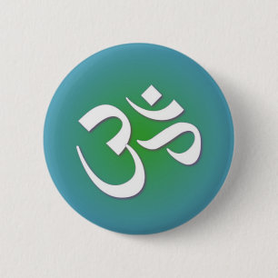 Badge Rond 5 Cm OM indou - symbole de méditation