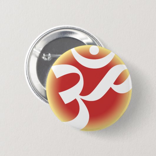 Badge Rond 5 Cm OM (rouge) (Devant & derrière)
