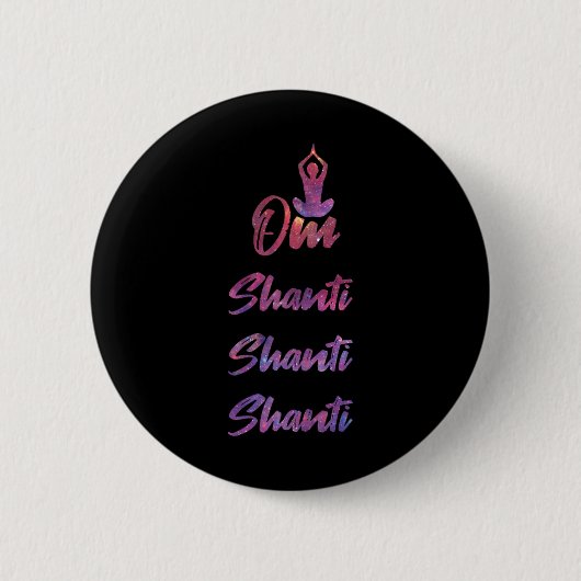 Badge Rond 5 Cm Om Shanti - Yoga  (Devant)