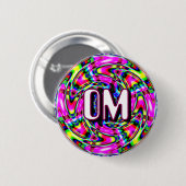 Badge Rond 5 Cm OM (vous pouvez modifier le mot) (Devant & derrière)
