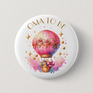 Badge Rond 5 Cm Oma Baby shower de la fille de ballon à air chau