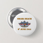 Badge Rond 5 Cm Omaha Beach 6 juin 1944 (Devant & derrière)