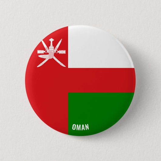 Badge Rond 5 Cm Oman Drapeau charmant patriotique (Devant)