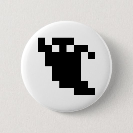 Badge Rond 5 Cm Ombre fantôme de 8 bits Pixel (Devant)