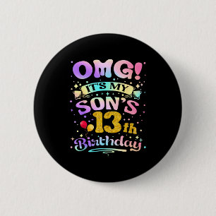 Badge Rond 5 Cm Omg C'est l'anniversaire de mon fils 13 ans Joyeux