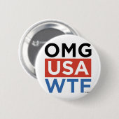 BADGE ROND 5 CM OMG ETATS-UNIS WTF (Devant & derrière)