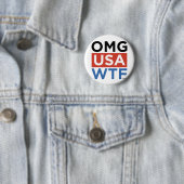 BADGE ROND 5 CM OMG ETATS-UNIS WTF (En situation)