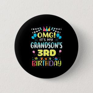 Badge Rond 5 Cm Omg Son My Grandsons 3e Anniversaire Sweet 3 Ans O