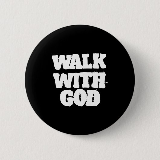 Badge Rond 5 Cm On Back Walk With Jesus God Christian Men Women Sa (Devant)