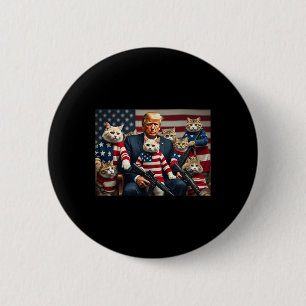 Badge Rond 5 Cm On va sauver les chats Drôle Trump Vote 2025 Am