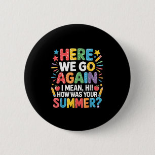 Badge Rond 5 Cm On Y Va De Nouveau, Je Veux Dire, Salut ! Comment
