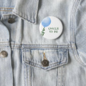 Badge Rond 5 Cm Oncle à être Bleu Bleu Bouton Baby shower (En situation)