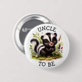 Badge Rond 5 Cm Oncle | Baby shower à thème Woodland (Devant & derrière)