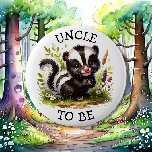 Badge Rond 5 Cm Oncle | Baby shower à thème Woodland