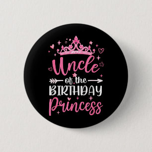Badge Rond 5 Cm Oncle de la princesse d'anniversaire fille enfant