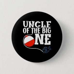 Badge Rond 5 Cm Oncle du grand garçon de pêche premier anniversair